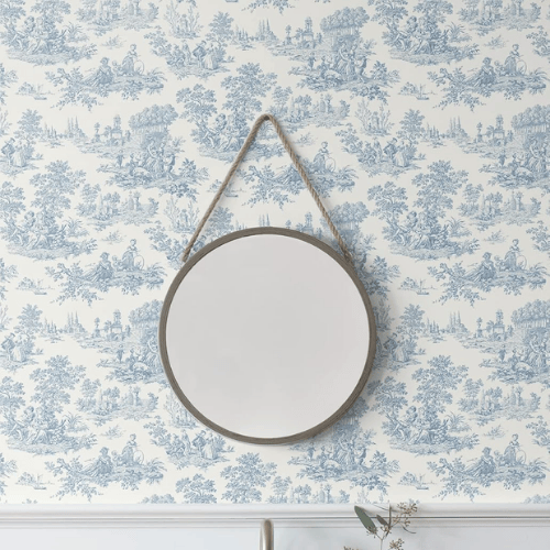 Chateau Toile Peel and Stick Vinyl Wallpaper Roll, Satin Finish