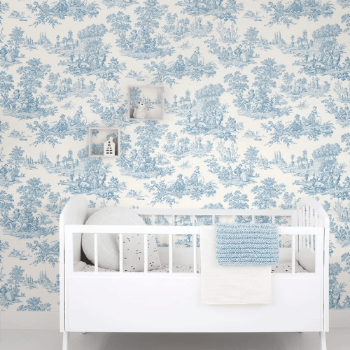 Chateau Toile Peel and Stick Vinyl Wallpaper Roll, Satin Finish