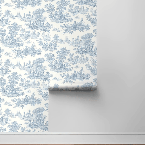 Chateau Toile Peel and Stick Vinyl Wallpaper Roll, Satin Finish