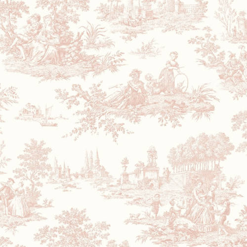 Chateau Toile Peel and Stick Vinyl Wallpaper Roll, Satin Finish