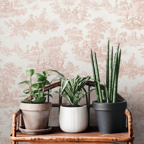 Chateau Toile Peel and Stick Vinyl Wallpaper Roll, Satin Finish