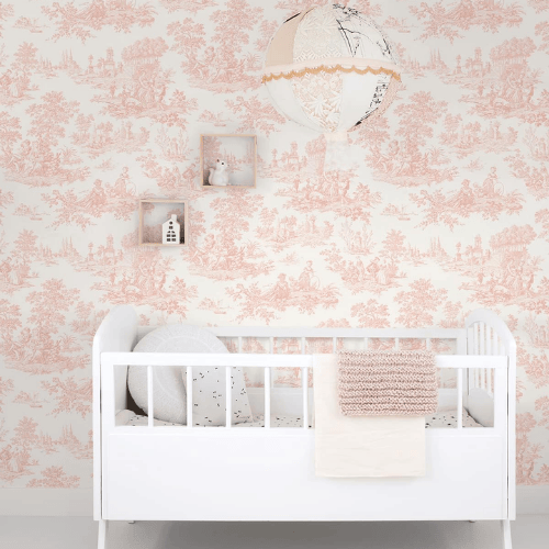 Chateau Toile Peel and Stick Vinyl Wallpaper Roll, Satin Finish