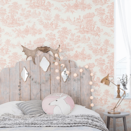 Chateau Toile Peel and Stick Vinyl Wallpaper Roll, Satin Finish