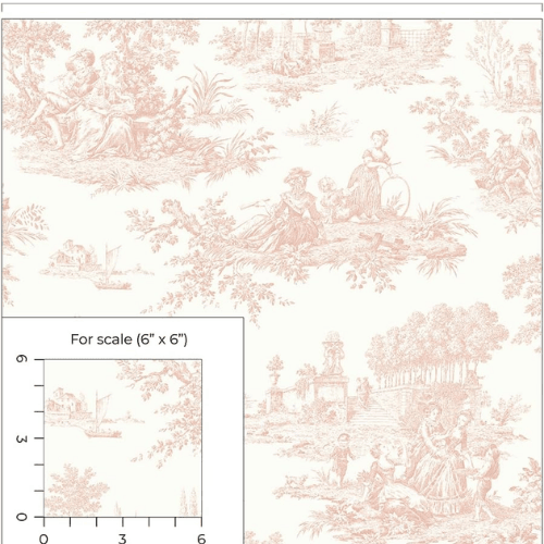 Chateau Toile Peel and Stick Vinyl Wallpaper Roll, Satin Finish