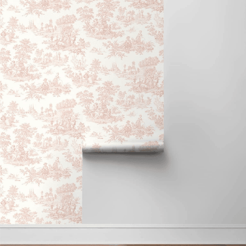 Chateau Toile Peel and Stick Vinyl Wallpaper Roll, Satin Finish