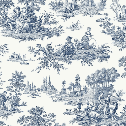 Chateau Toile Peel and Stick Vinyl Wallpaper Roll, Satin Finish