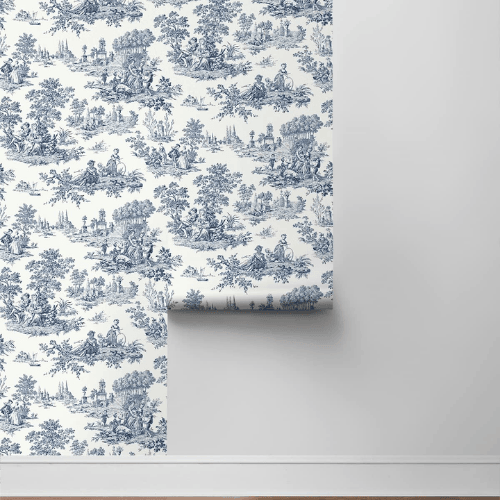 Chateau Toile Peel and Stick Vinyl Wallpaper Roll, Satin Finish