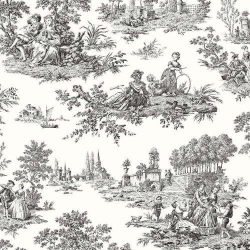 Chateau Toile Peel and Stick Vinyl Wallpaper Roll, Satin Finish