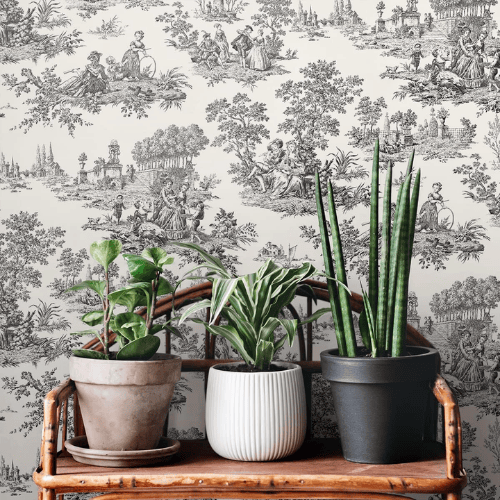 Chateau Toile Peel and Stick Vinyl Wallpaper Roll, Satin Finish