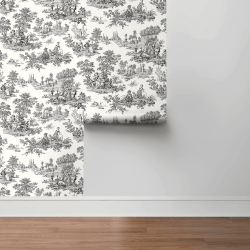 Chateau Toile Peel and Stick Vinyl Wallpaper Roll, Satin Finish