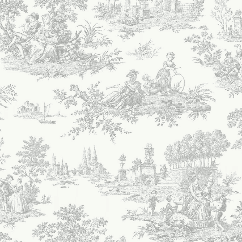 Chateau Toile Peel and Stick Vinyl Wallpaper Roll, Satin Finish