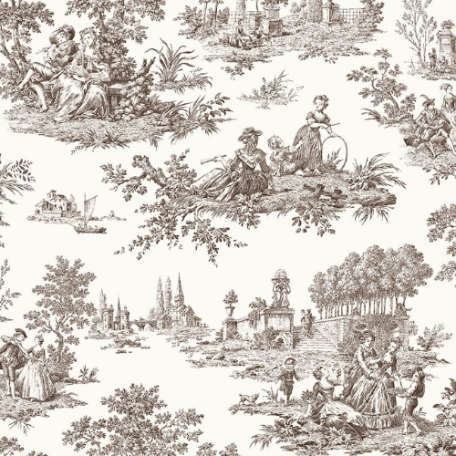 Chateau Toile Peel and Stick Vinyl Wallpaper Roll, Satin Finish