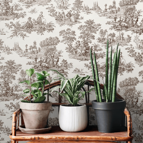 Chateau Toile Peel and Stick Vinyl Wallpaper Roll, Satin Finish