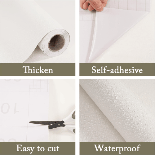 Matte Peel and Stick Vinyl Wallpaper, Waterproof Self-Adhesive Contact Paper for Furniture & Walls