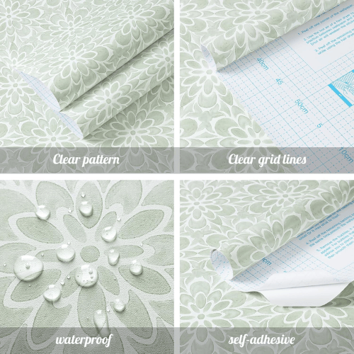 Modern Boho Floral Peel and Stick Vinyl Wallpaper, Removable Self-Adhesive Contact Paper Roll