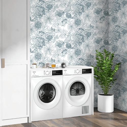 Modern Boho Floral Peel and Stick Vinyl Wallpaper, Removable Self-Adhesive Contact Paper Roll