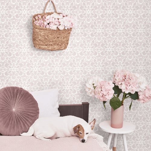Modern Boho Floral Peel and Stick Vinyl Wallpaper, Removable Self-Adhesive Contact Paper Roll