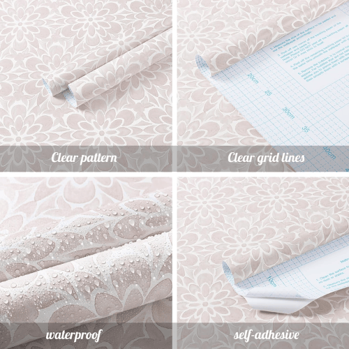 Modern Boho Floral Peel and Stick Vinyl Wallpaper, Removable Self-Adhesive Contact Paper Roll