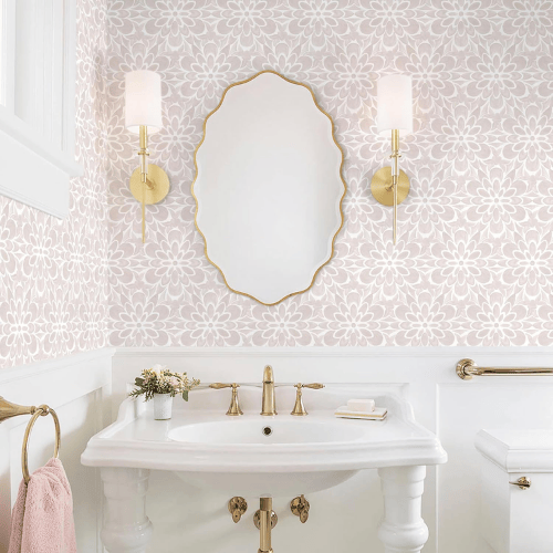 Modern Boho Floral Peel and Stick Vinyl Wallpaper, Removable Self-Adhesive Contact Paper Roll