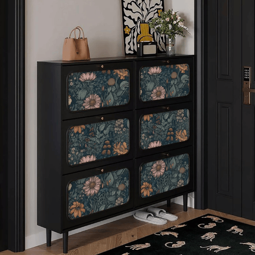Vintage Floral Peel and Stick Vinyl Wallpaper, Removable Self-Adhesive Contact Paper Roll