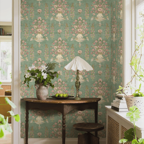 Vintage Floral Peel and Stick Vinyl Wallpaper, Removable Self-Adhesive Contact Paper Roll