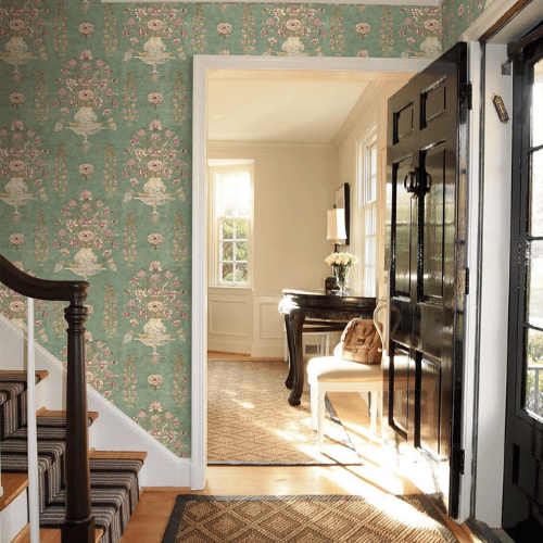 Vintage Floral Peel and Stick Vinyl Wallpaper, Removable Self-Adhesive Contact Paper Roll