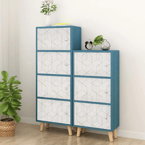 Modern Geometric Hexagon Peel and Stick PVC Wallpaper Roll, Waterproof Removable Self-Adhesive