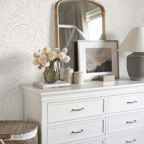 Boho Floral Peel and Stick Vinyl Wallpaper Roll, Removable Self-Adhesive Contact Paper