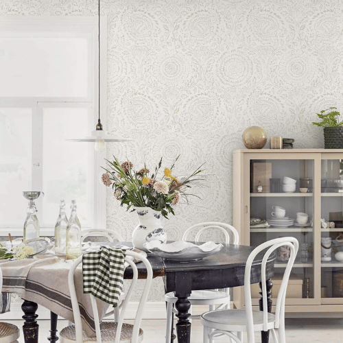 Boho Floral Peel and Stick Vinyl Wallpaper Roll, Removable Self-Adhesive Contact Paper