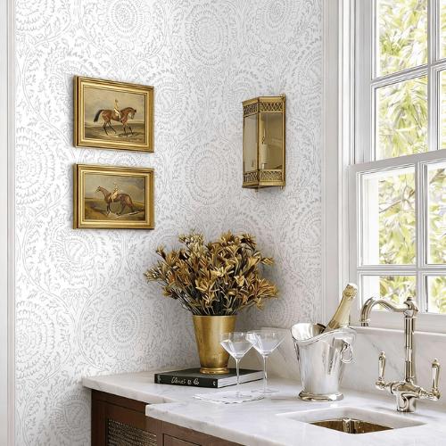 Boho Floral Peel and Stick Vinyl Wallpaper Roll, Removable Self-Adhesive Contact Paper