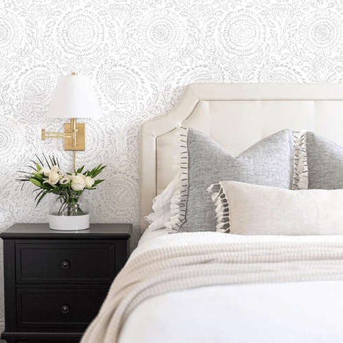 Boho Floral Peel and Stick Vinyl Wallpaper Roll, Removable Self-Adhesive Contact Paper