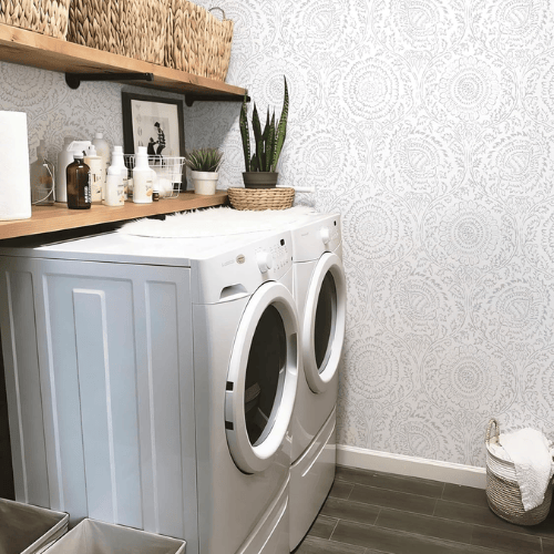Boho Floral Peel and Stick Vinyl Wallpaper Roll, Removable Self-Adhesive Contact Paper