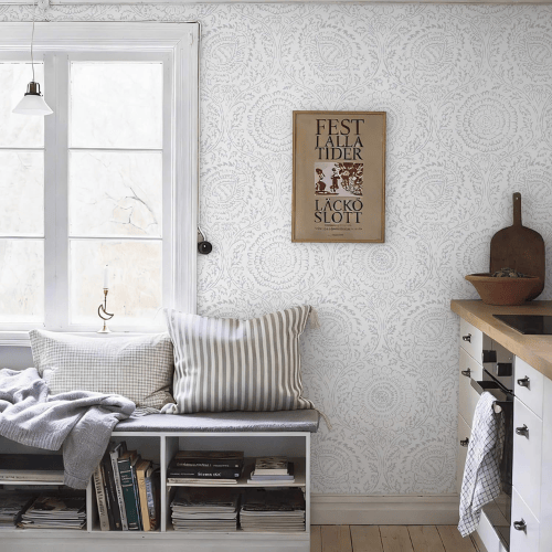 Boho Floral Peel and Stick Vinyl Wallpaper Roll, Removable Self-Adhesive Contact Paper