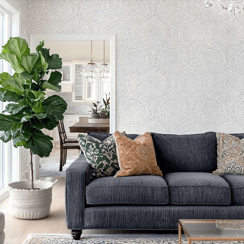 Boho Floral Peel and Stick Vinyl Wallpaper Roll, Removable Self-Adhesive Contact Paper