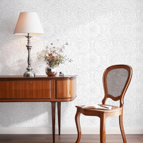 Boho Floral Peel and Stick Vinyl Wallpaper Roll, Removable Self-Adhesive Contact Paper