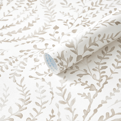Boho Floral Peel and Stick Vinyl Wallpaper Roll, Removable Self-Adhesive Contact Paper