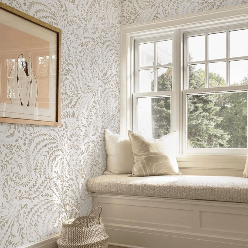 Boho Floral Peel and Stick Vinyl Wallpaper Roll, Removable Self-Adhesive Contact Paper