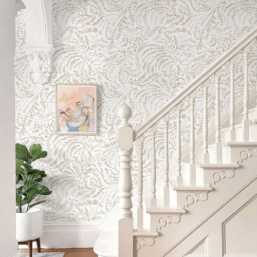 Boho Floral Peel and Stick Vinyl Wallpaper Roll, Removable Self-Adhesive Contact Paper