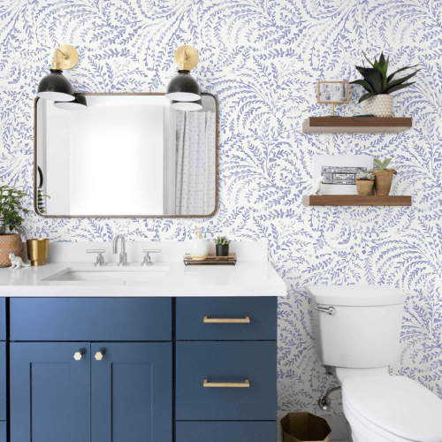 Boho Floral Peel and Stick Vinyl Wallpaper Roll, Removable Self-Adhesive Contact Paper
