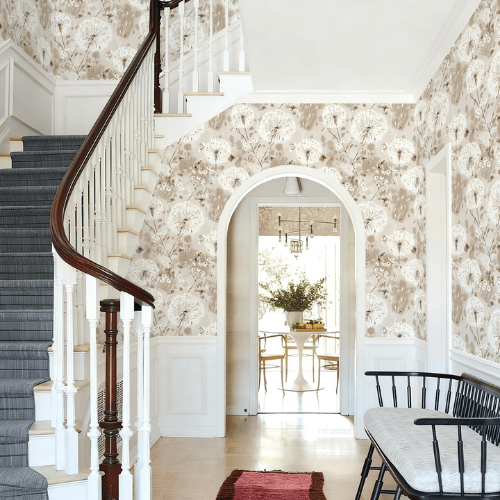 Floral Peel and Stick Vinyl Wallpaper Roll