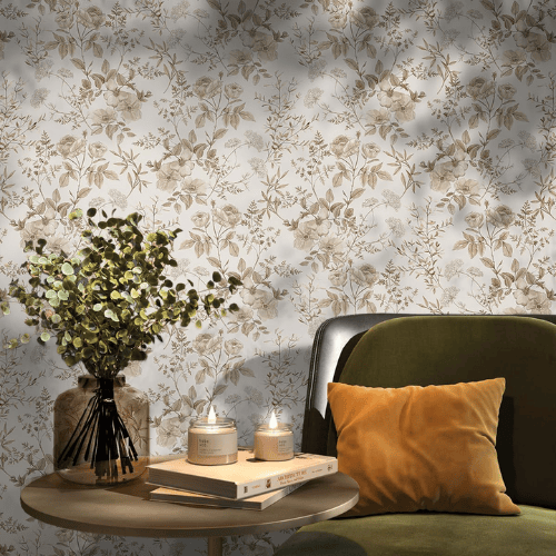Boho Botanical Floral Peel and Stick Vinyl Wallpaper Roll