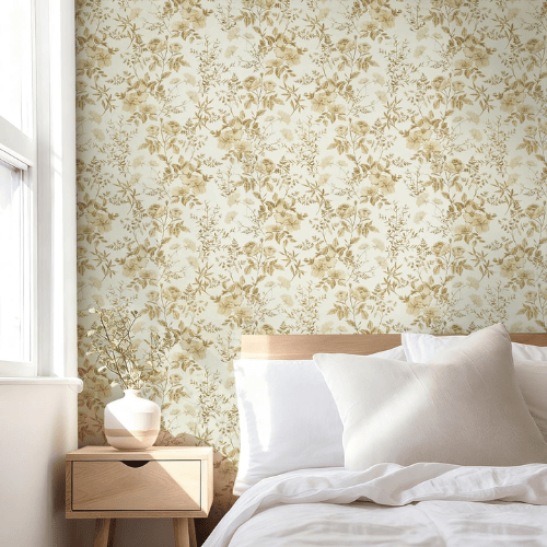 Boho Botanical Floral Peel and Stick Vinyl Wallpaper Roll