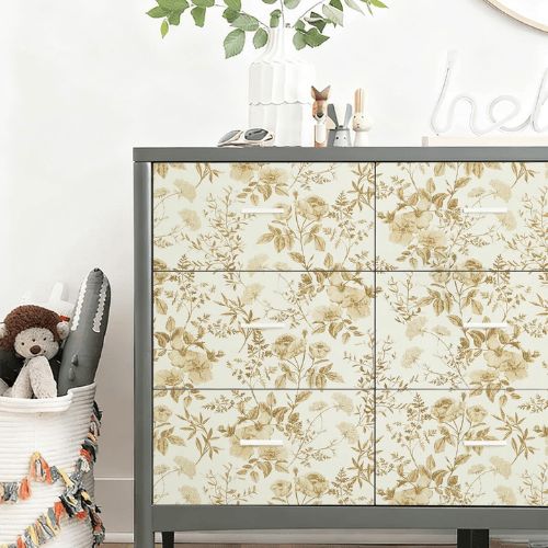 Boho Botanical Floral Peel and Stick Vinyl Wallpaper Roll