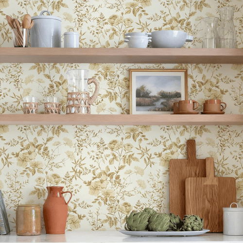 Boho Botanical Floral Peel and Stick Vinyl Wallpaper Roll