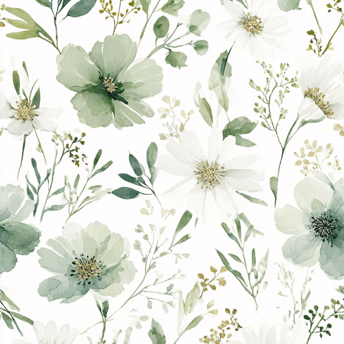 Watercolor Floral Peel and Stick Vinyl Wallpaper Roll