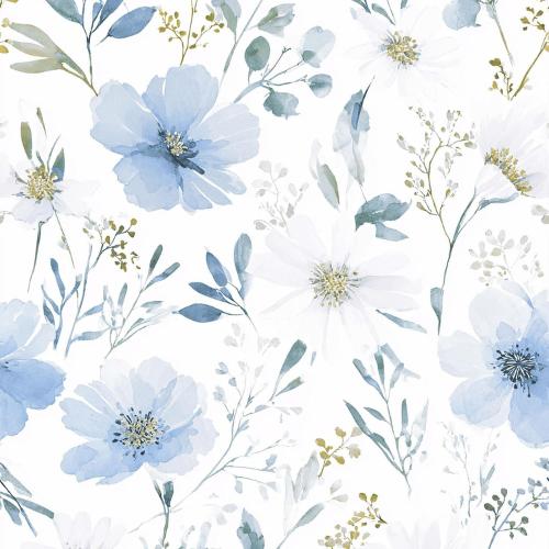 Watercolor Floral Peel and Stick Vinyl Wallpaper Roll