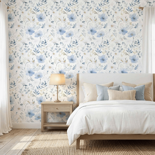 Watercolor Floral Peel and Stick Vinyl Wallpaper Roll