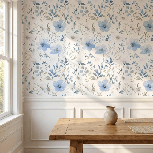 Watercolor Floral Peel and Stick Vinyl Wallpaper Roll