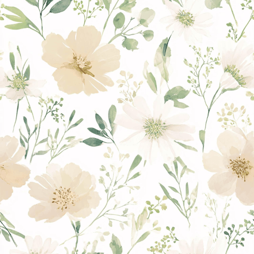 Watercolor Floral Peel and Stick Vinyl Wallpaper Roll