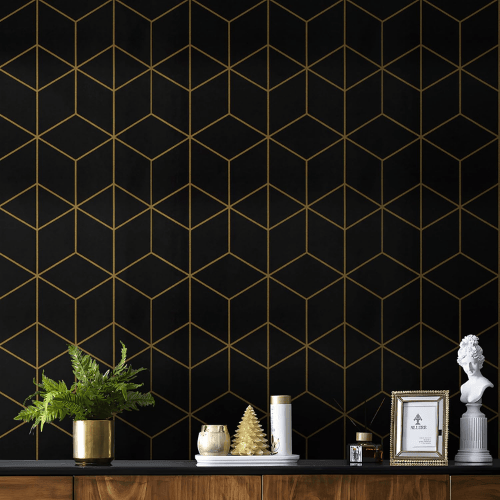 Modern Striped Geometric Peel and Stick Wallpaper